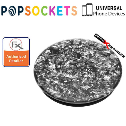 PopSockets PopGrip  Swappable Premium ( Foil Confetti Silver ) ( Barcode : 842978158280 )