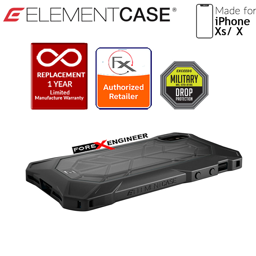 Element Case Rev for iPhone Xs - X - 3 meters Drop Proof Protection - Black