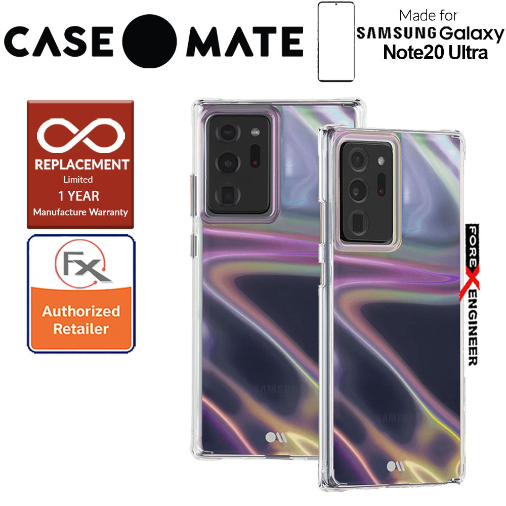 Case Mate Soap Bubble for Samsung Galaxy Note 20 Ultra 5G 2020 - with Micropel antimicrobial protection - Iridescent  Color ( Barcode : 846127195263 )