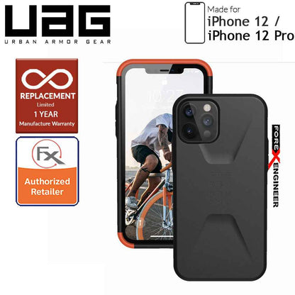UAG Civilian for iPhone  12  - 12 Pro  5G 6.1" - Black ( Barcode : 812451036077 )