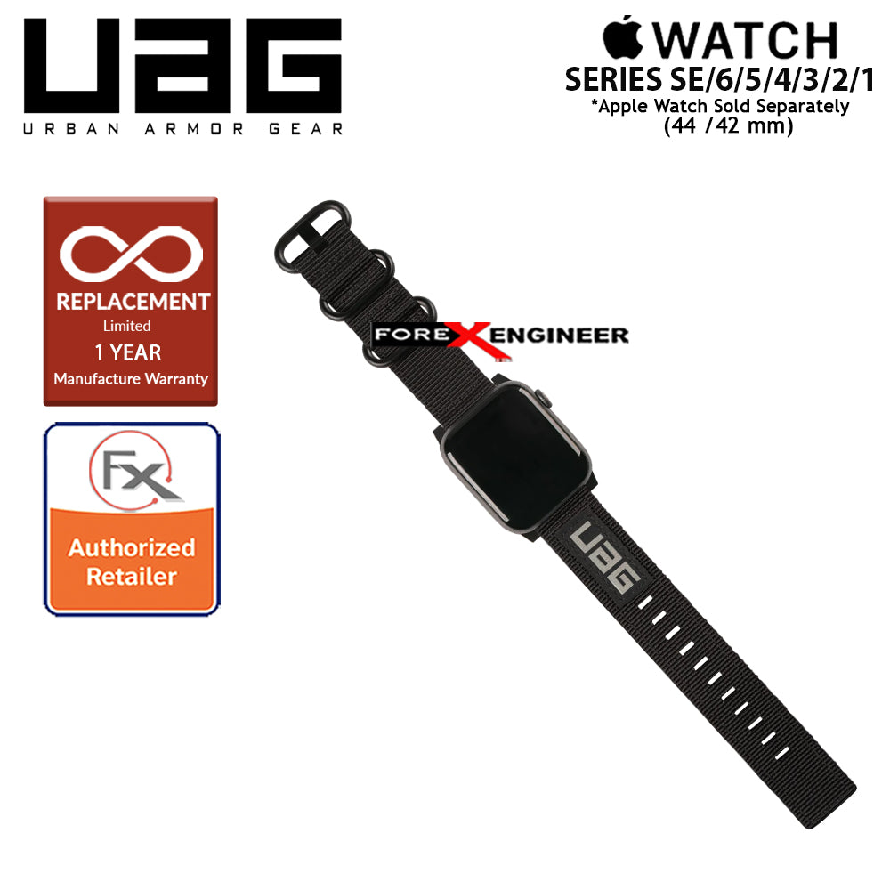 UAG Nato Strap for Apple Watch Series 7 - SE - 6 - 5 - 4 - 3 - 2 - 1 ( 45mm - 42mm - 44mm ) - Black Colour (Barcode: 812451038170 )