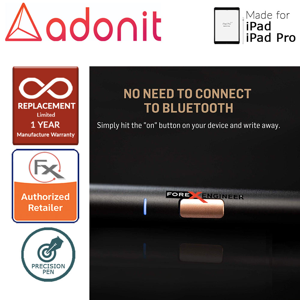 Adonit Note Stylust Pen - Almost same with Apple Pencil - For latest iPad - iPad Pro - Black