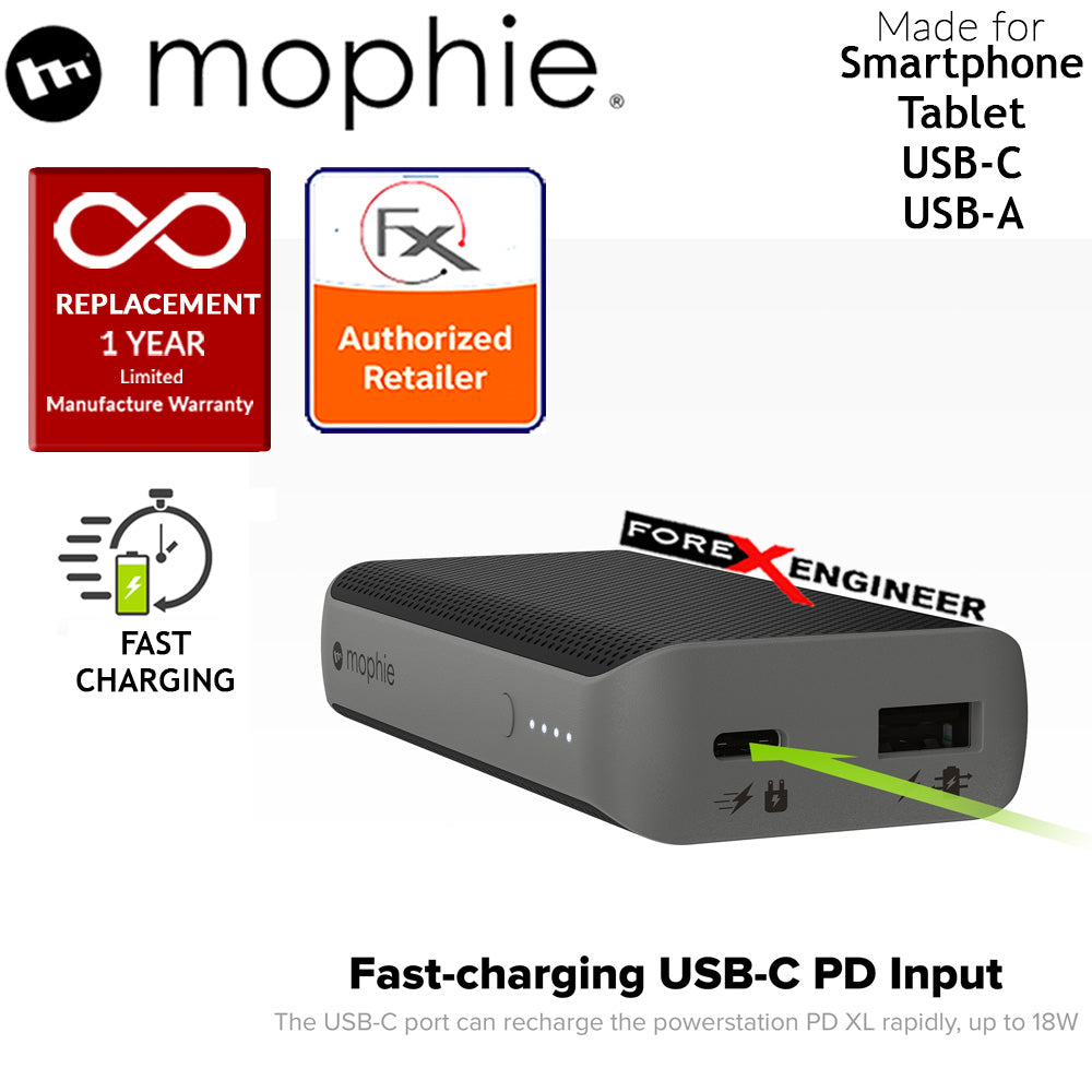 Mophie Powerstation PD XL 10,050mAh - PD 18W Fast Charge Up to 2.5 Times Faster Than a Standard Charger