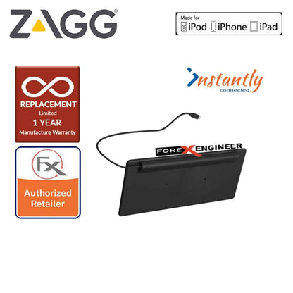 Zagg Lightning Wired Keyboard - 18 inch cable connects to any Apple device with Lightning port - Forexengineer-malaysia