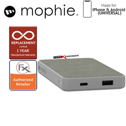 Mophie Powerstation 10,000mAh Power Bank for Smartphones, Tablets & USB Devices (Fabric Design) - Gray - Forexengineer-malaysia