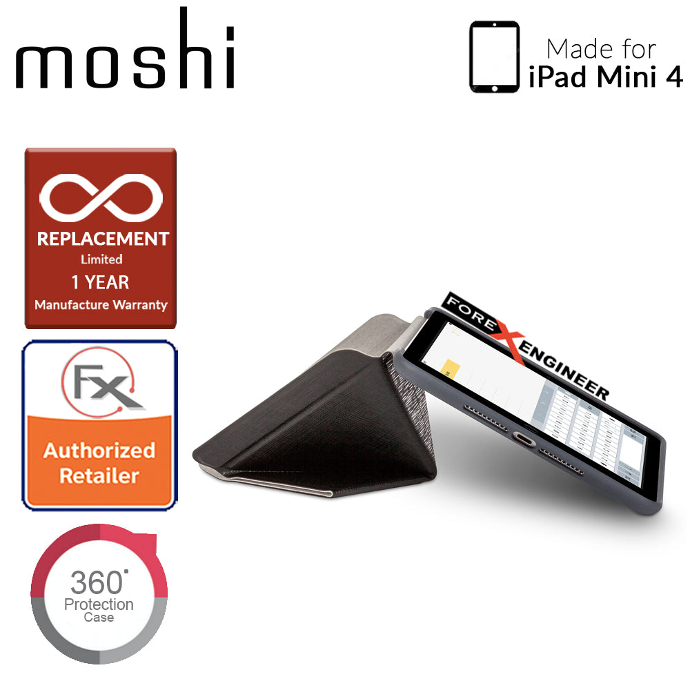 Moshi VersaCover with Folding Cover for iPad Mini 4  - Metro Black