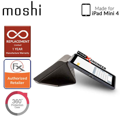 Moshi VersaCover with Folding Cover for iPad Mini 4  - Metro Black - Forexengineer-malaysia