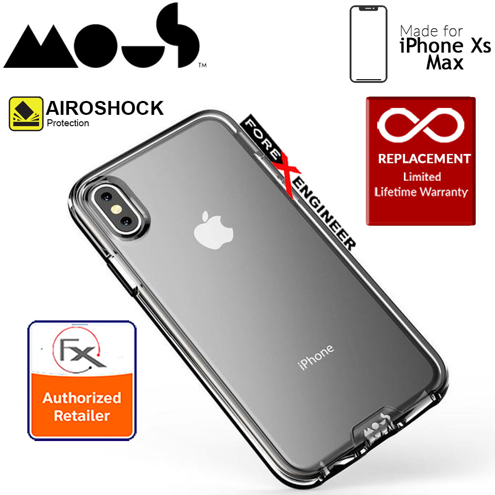 Mous Clarity Case for iPhone Xs Max - Air Shock High Impact Material - Clarity Black
