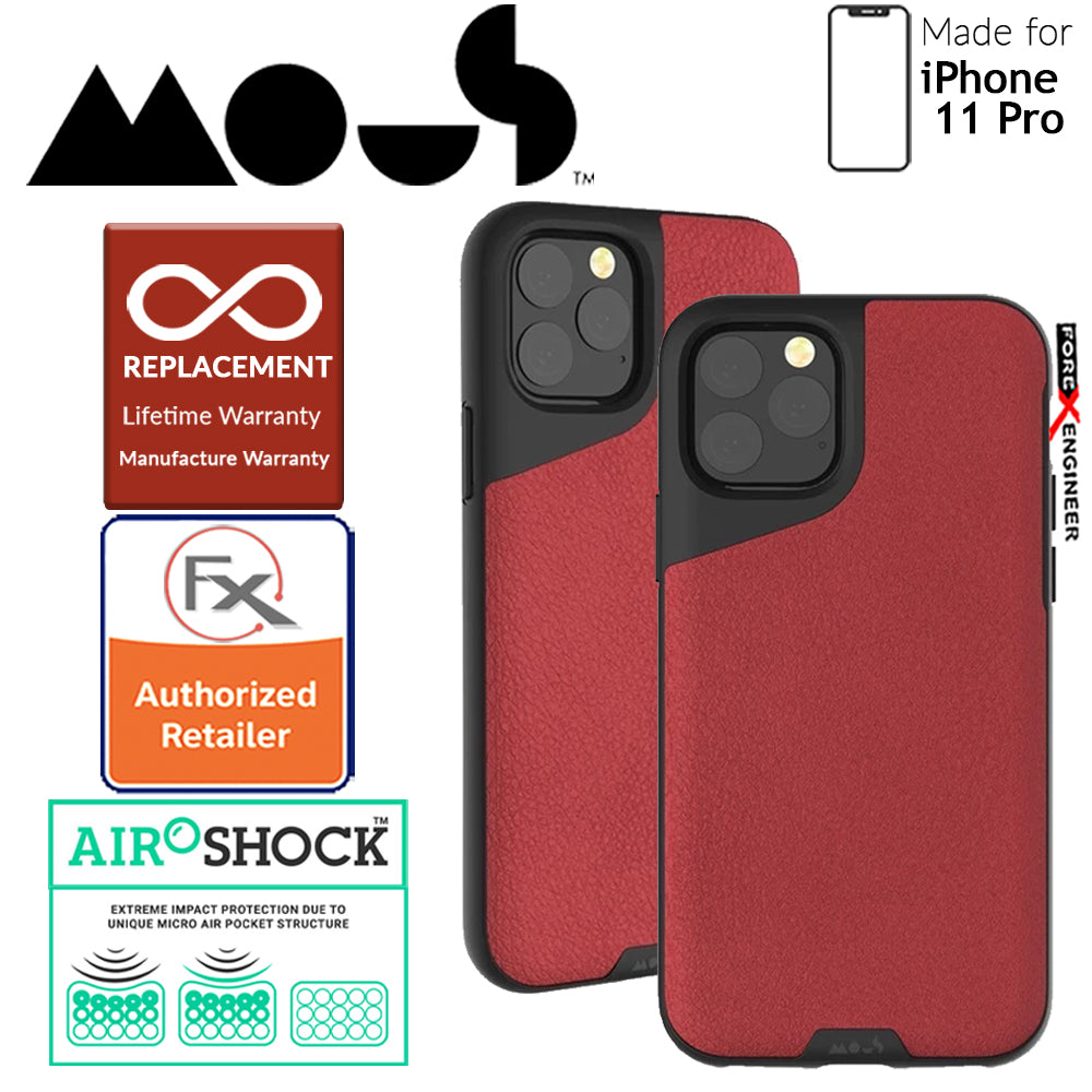 Mous Contour Colour for iPhone 11 Pro (Red Leather)