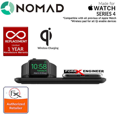 Nomad Wireless Charging Dock Base Station for  Apple Watch and works with all Qi enabled devices - MFi-certified Apple Watch Charger - Black (wireless charging station) - Forexengineer-malaysia