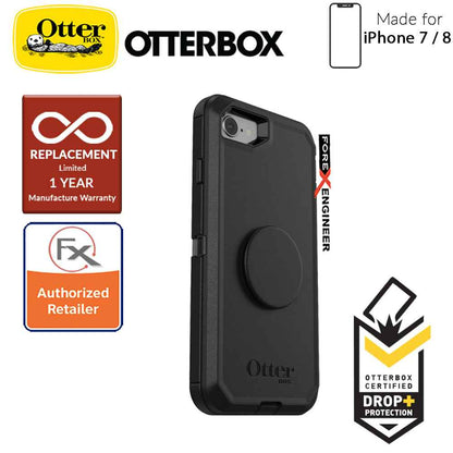 OTTER + POP Defender for iPhone 7 - 8 - Rugged Protective Case with PopSockets - Black - Forexengineer-malaysia