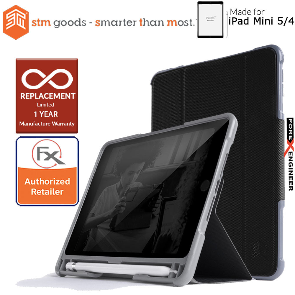 STM Dux Plus Duo for iPad Mini 5 - Mini 4 - Black Color ( Barcode: 765951763632 )