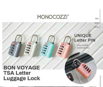 Monocozzi Bon Voyage TSA Letter Luggage Lock - Coral (Barcode: 4895199102095 )