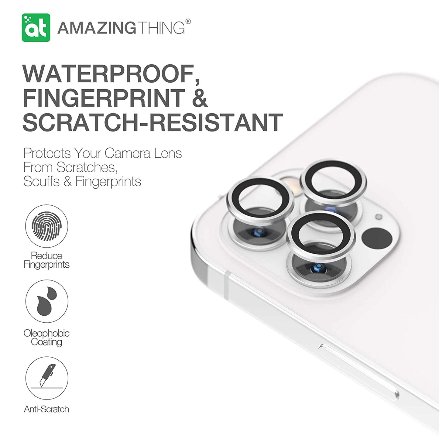 AMAZINGthing SUPREME AR 3D LensGlass Protector for iPhone 13 Pro 6.1" 5G ( Three Lens ) - Silver (Barcode: 4892878069502 )