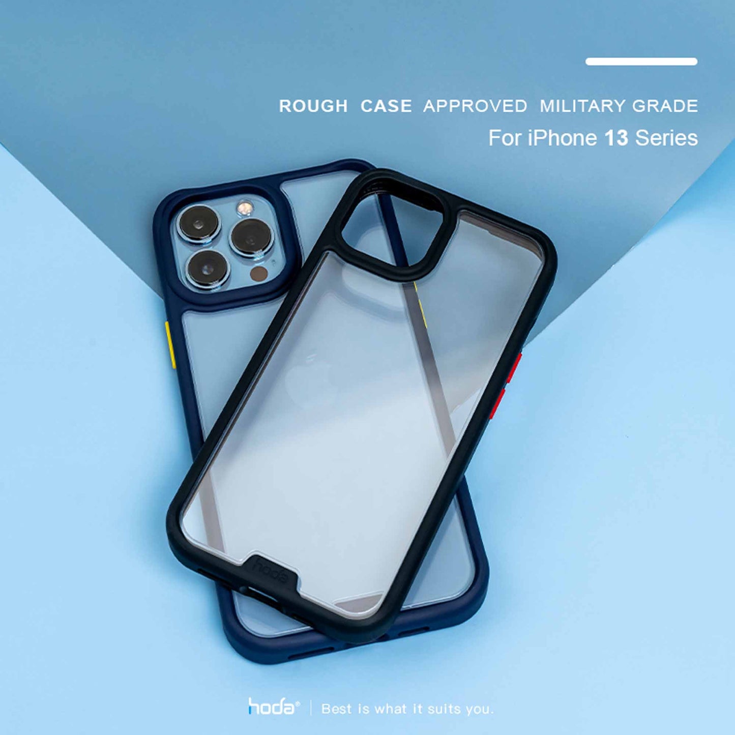 Hoda ROUGH Case Military Standard for iPhone 13 6.1" 5G - Black (Barcode: 4711103541470 )
