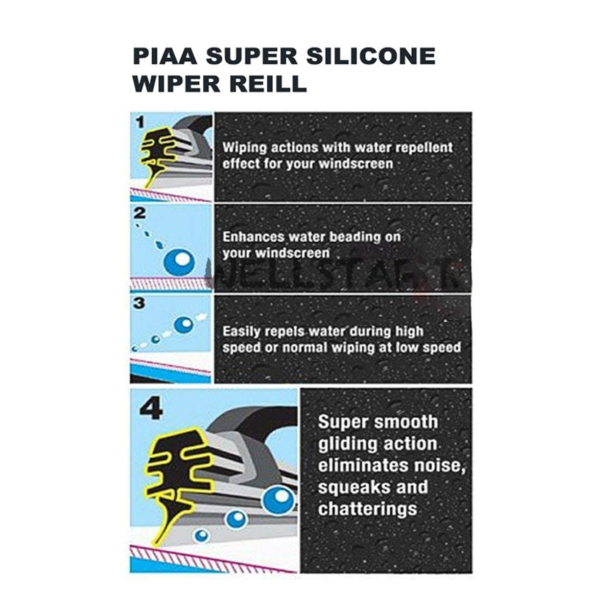 PIAA SILICONE WIPER REFILL for Radix & Aero Vogue Blade ( 16" ) ( 6mm ) (Barcode: 722935940403 )