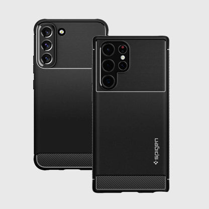 Spigen Rugged Armor Case for Samsung Galaxy S22 Ultra - Matte Black