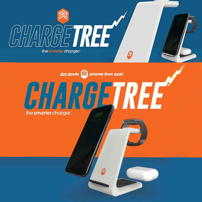 STM ChargeTree 3 in 1 wireless charging station - for iPhone , Apple Watch , and Airpods ( White ) ( Barcode : 810046110003 )