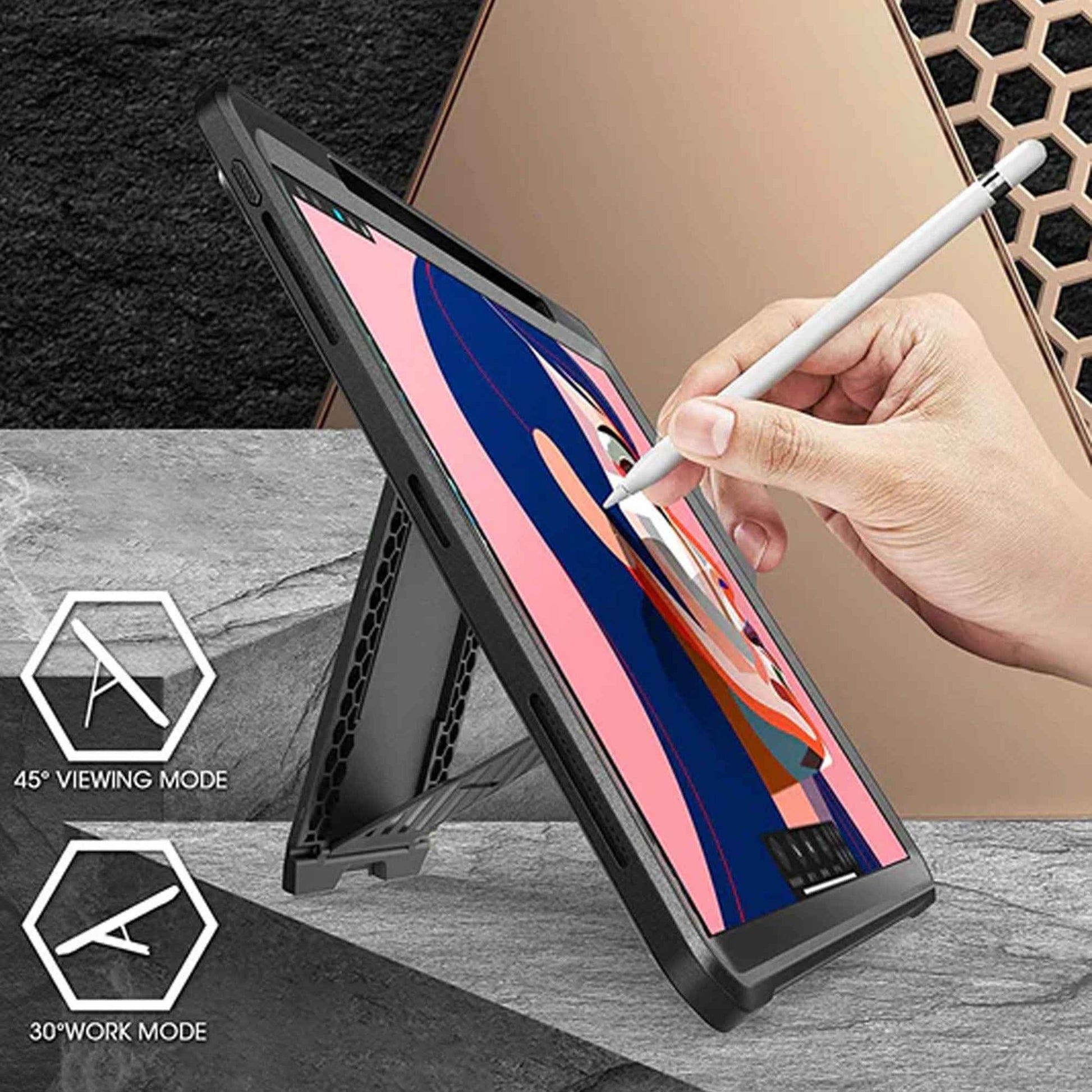 Supcase Unicorn Beetle UB PRO for iPad Pro 11" ( 2020 - 2022 ) - iPad Air 10.9" ( 5th Gen ) ( 2022 ) with Build-in Screen Protector & Apple Pencil Holder - Black