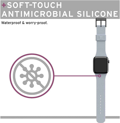 UAG [U] Dot Silicone Strap for Apple Watch Series 7 - SE - 6 - 5 - 4 - 3 - 2 - 1 ( 45mm - 42mm - 44mm ) - Soft Blue ( Barcode : 810070360535 )