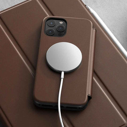 [ONLINE EXCLUSIVE] Nomad Rugged Folio Case for iPhone 12 - 12 Pro 5G 6.1" - Magsafe and 5G Compatible - Rustic Brown ( Barcode : 856500019635 )