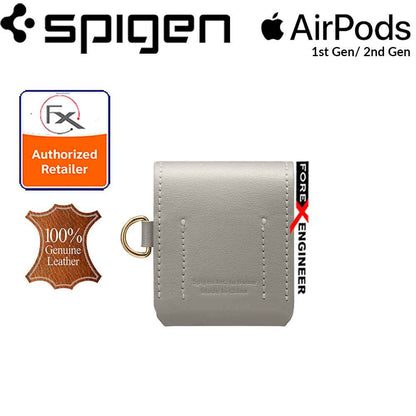 Spigen La Manon Leather for AirPods 2nd Gen - 1st Gen - Light Gray - Forexengineer-malaysia