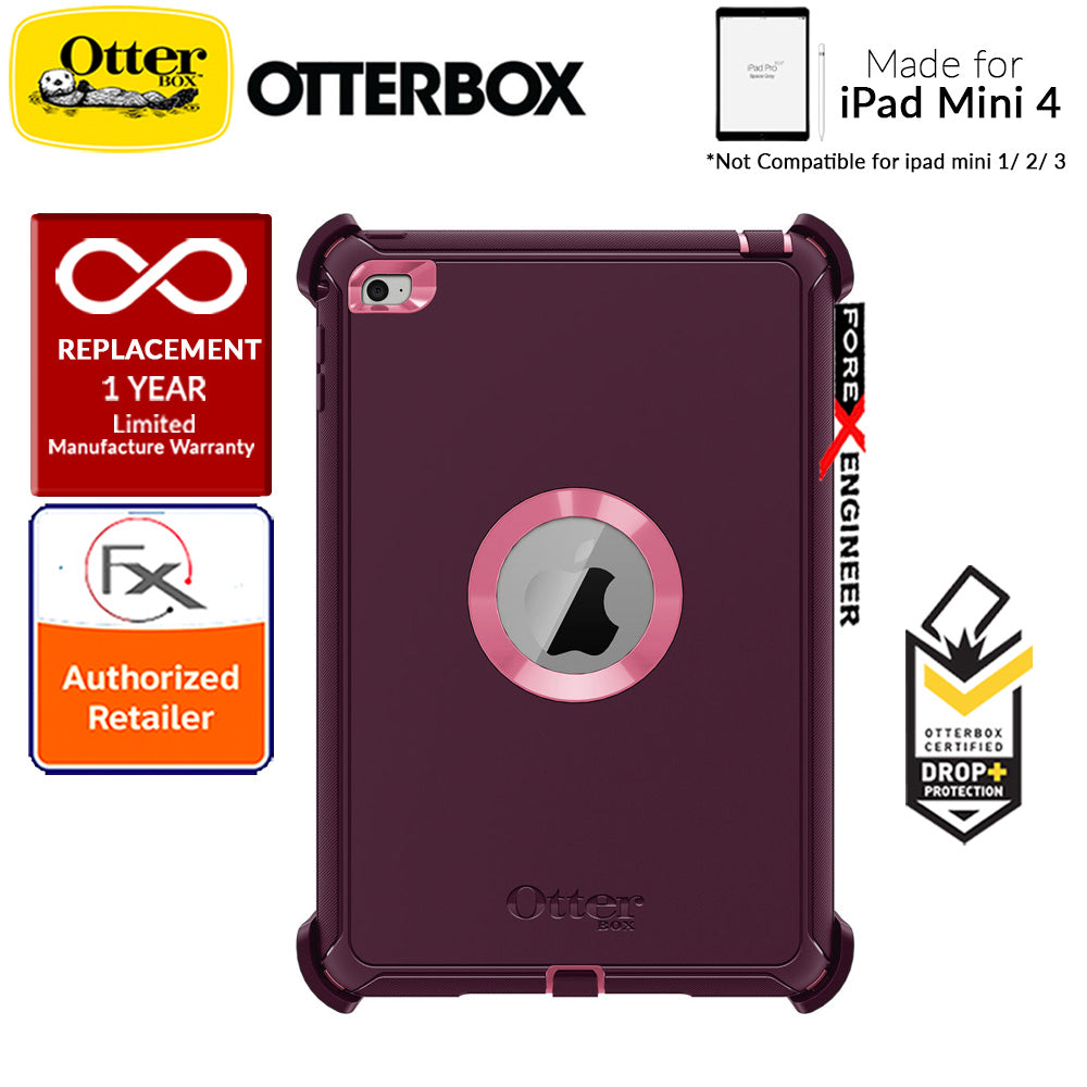 Otterbox Defender Series case for iPad Mini 4 - Mini 5 (Not compatible with ipad mini 1-2-3) - Very Berry