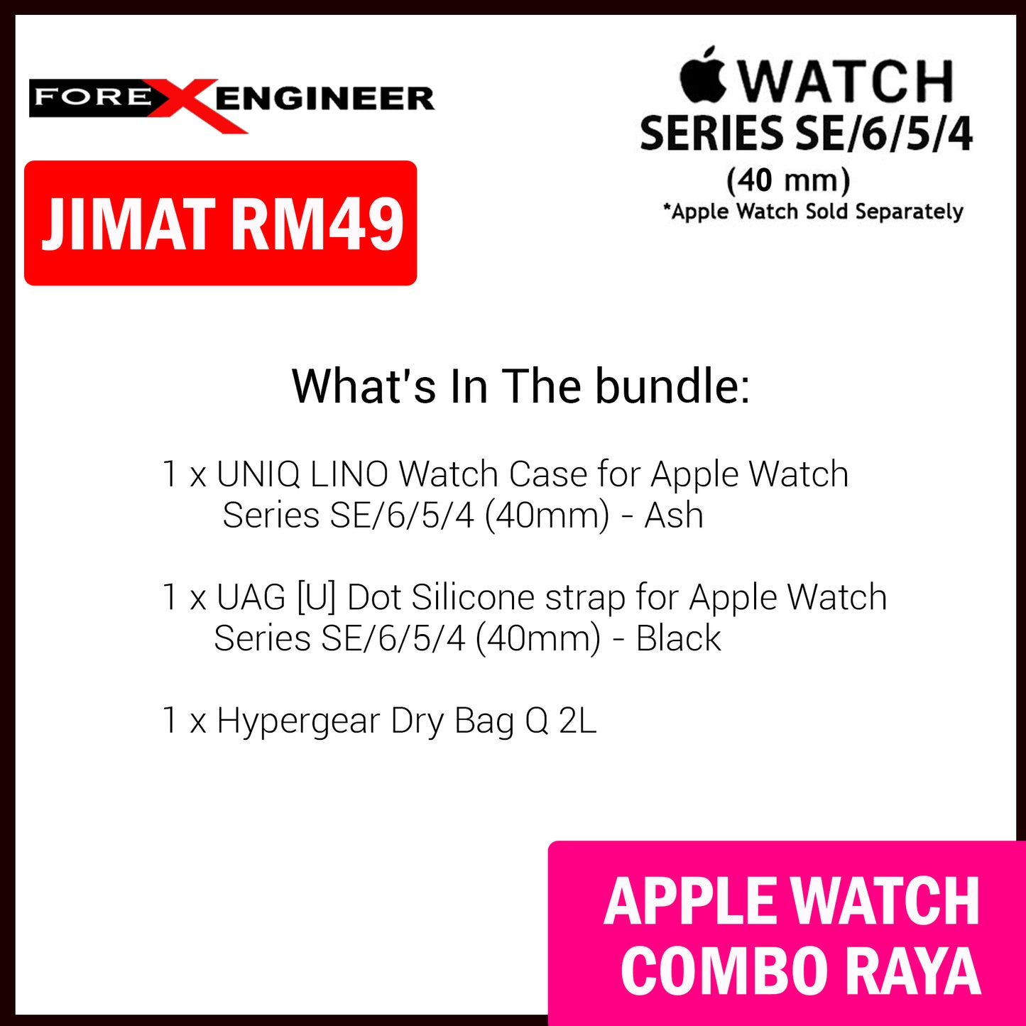 COMBO RAYA UNIQ Lino Watch Case + UAG [U] Dot Silicone Strap for Apple Watch Series SE - 6 - 5 - 4 ( 40mm )