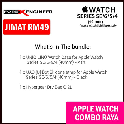 COMBO RAYA UNIQ Lino Watch Case + UAG [U] Dot Silicone Strap for Apple Watch Series SE - 6 - 5 - 4 ( 40mm )