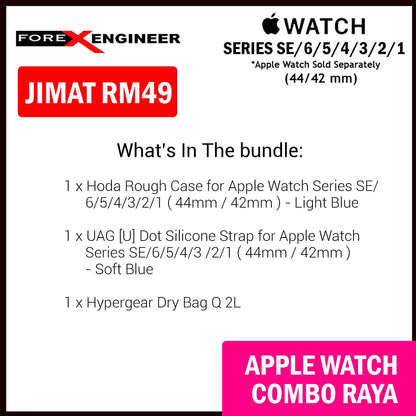 COMBO RAYA Hoda Rough Case + UAG [U] Dot Silicone Strap for Apple Watch Series SE - 6 - 5 - 4 - 3 - 2 - 1 ( 42mm - 44mm )