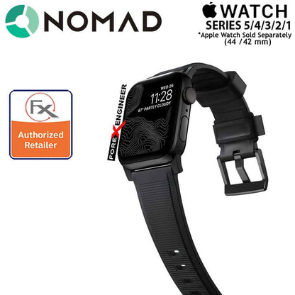 [ONLINE EXCLUSIVE] Nomad Rugged Strap Version 2 for Apple Watch Series 7 - SE - 6 - 5 - 4 - 3 - 2 - 1 (  45mm - 42mm - 44mm ) - Black ( Barcode: 856500018645 )