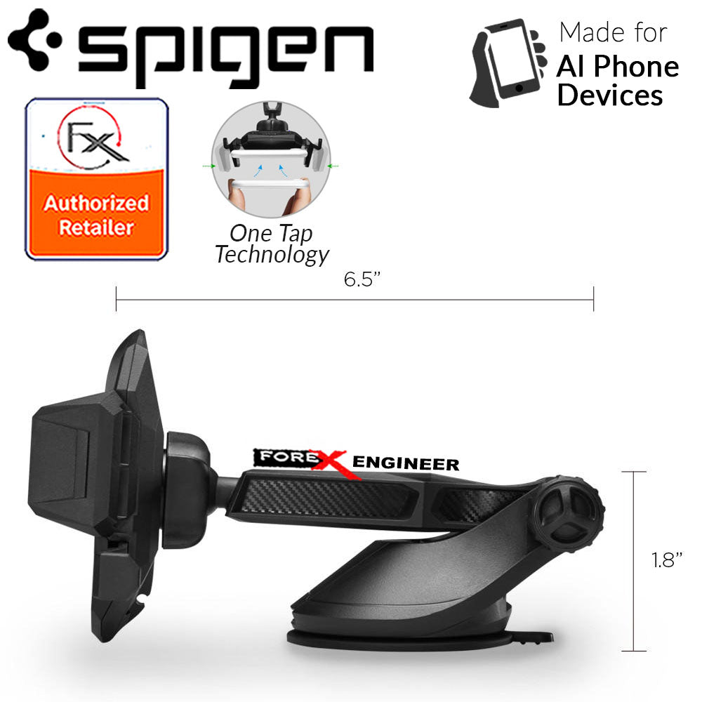 DE-RESERVE Spigen Car Mount Holder Kuel Signature TS36 -360 Angles with One Tap Technology - Black