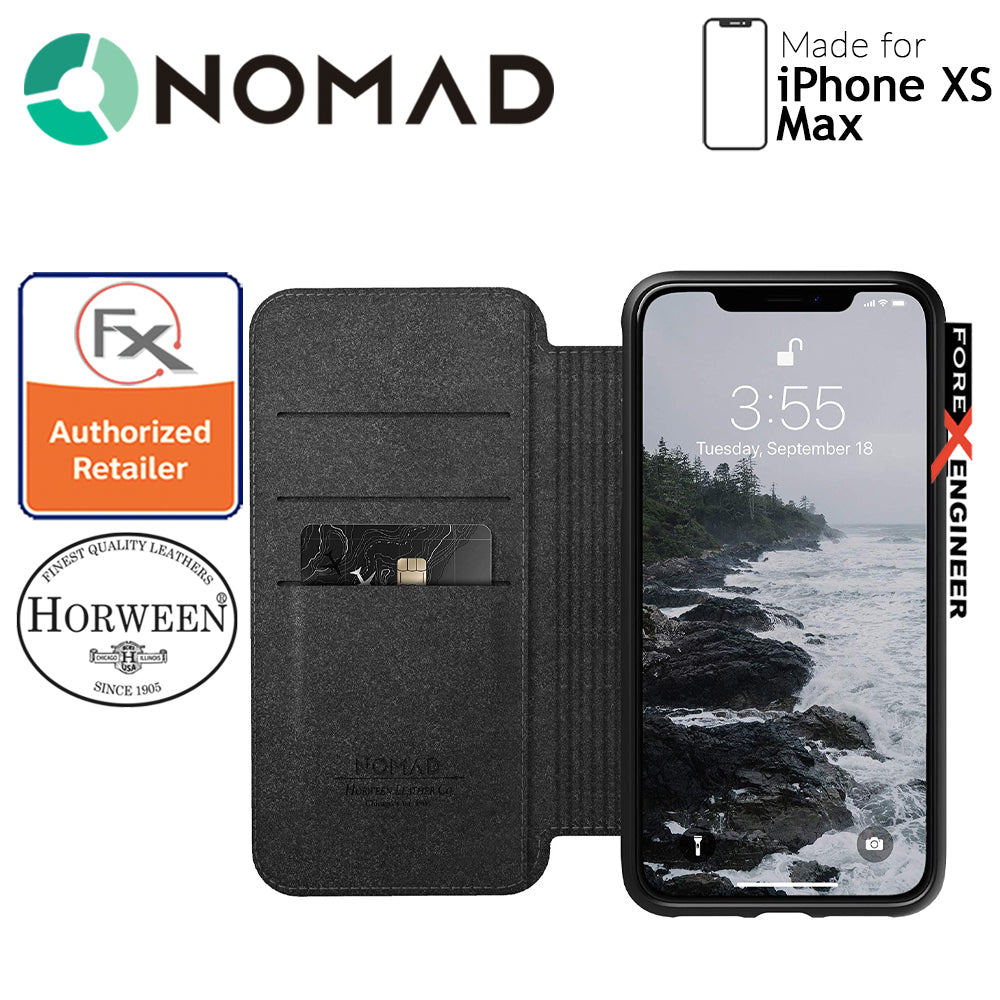 Nomad Leather Folio Case for iPhone Xs Max - Black