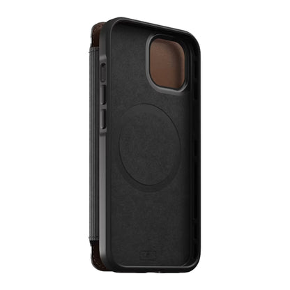 [ONLINE EXCLUSIVE] Nomad Modern Leather Folio Rugged Case for iPhone 13 Pro 6.1" 5G - MagSafe Compatible - Rustic Brown (Barcode: 856500010748 ) - Forexengineer-malaysia