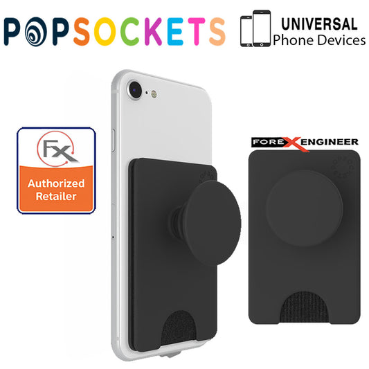 PopSockets PopWallet+ - PopWallet Plus - hold up to 3 credit cards or 6 business cards - Black Color ( Barcode : 842978158075 )