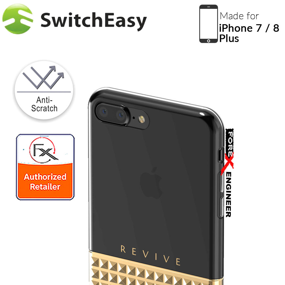 SwitchEasy Revive for iPhone 7 - 8 Plus - Luxe Diamond Cut Design - Gold