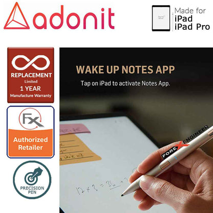 [RACKV2_CLEARANCE] Adonit Note Stylust Pen - Almost same with Apple Pencil - For latest iPad - iPad Pro - Gold - Forexengineer-malaysia