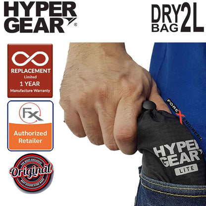 HyperGear Dry Bag Lite 2L - Waterproof IPX6 and Expandable to Full Size Dry Bag - Black - Forexengineer-malaysia