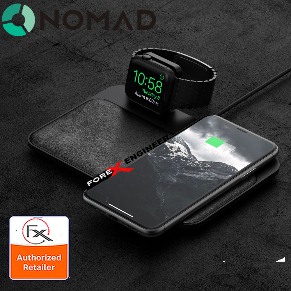 Nomad Wireless Charging Dock Base Station for  Apple Watch and works with all Qi enabled devices - MFi-certified Apple Watch Charger - Black (wireless charging station)