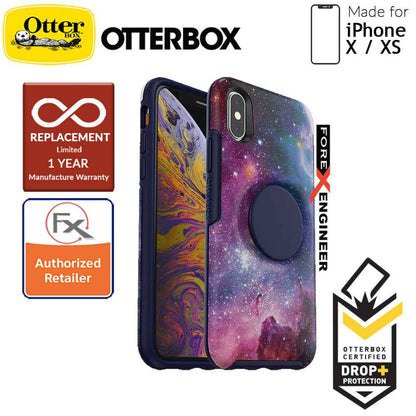 OTTER + POP Symmetry for iPhone X - Xs - Slim Protective Case with Pop Sockets - Blue Nebula - Forexengineer-malaysia