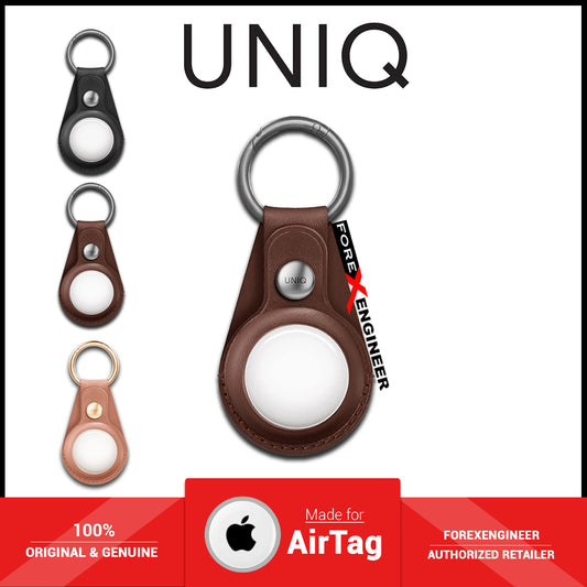 [RACKV2_CLEARANCE] UNIQ Domus Case for AirTag - Include 1 set front & back protective films - Brown (Barcode: 8886463677360 )