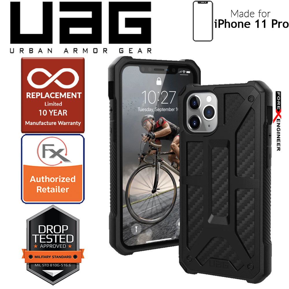 [RACKV2_CLEARANCE] UAG Monarch for iPhone 11 Pro - Rugged Military Drop Tested - Carbon Fiber