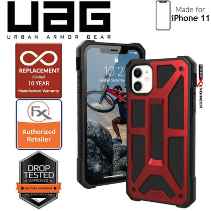 UAG Monarch for iPhone 11 - Rugged Military Drop Tested - Crimson - Forexengineer-malaysia