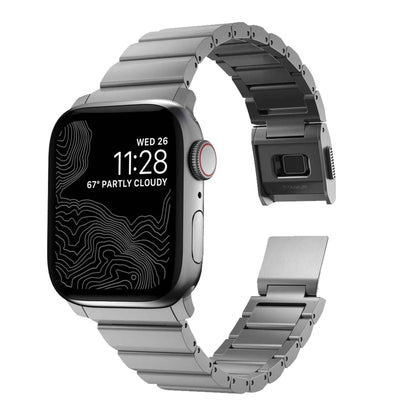 [ONLINE EXCLUSIVE] Nomad Titanium Band for Apple Watch 41mm - 40mm - 38mm ( Series 8 - SE2 - 7 - SE - 6 - 5 - 4 - 3 - 2 ) - Silver (Barcode: 856500011776 )