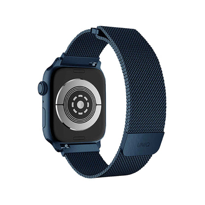 UNIQ Dante Stainless Steel Mesh Strap for Apple Watch Series 7 - SE - 6 - 5 - 4 - 3 - 2 - 1 ( 45mm - 44mm - 42mm ) - Cobalt Blue