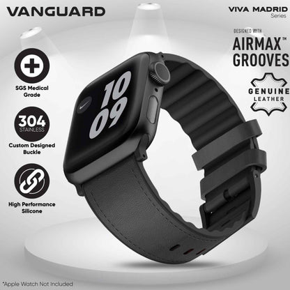 VIVA MADRID Venturx Leather Strap for Apple Watch Series 7 - SE - 6 - 5 - 4 - 3 - 2 - 1 ( 45mm - 42mm - 44mm ) - Brown (Barcode: 8886461237542 )