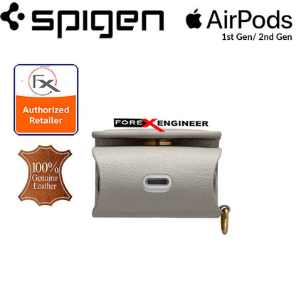 Spigen La Manon Leather for AirPods 2nd Gen - 1st Gen - Light Gray - Forexengineer-malaysia