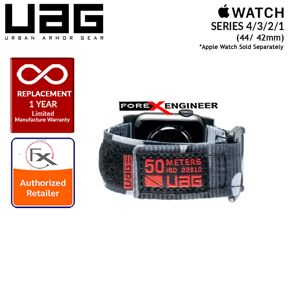 UAG Active Strap for Apple Watch Series 7 - SE - 6 - 5 - 4 - 3 - 2 - 1 ( 45mm - 42mm - 44mm ) - High Strength Nylon Weave - Midnight Camo (Barcode: 812451031935 )