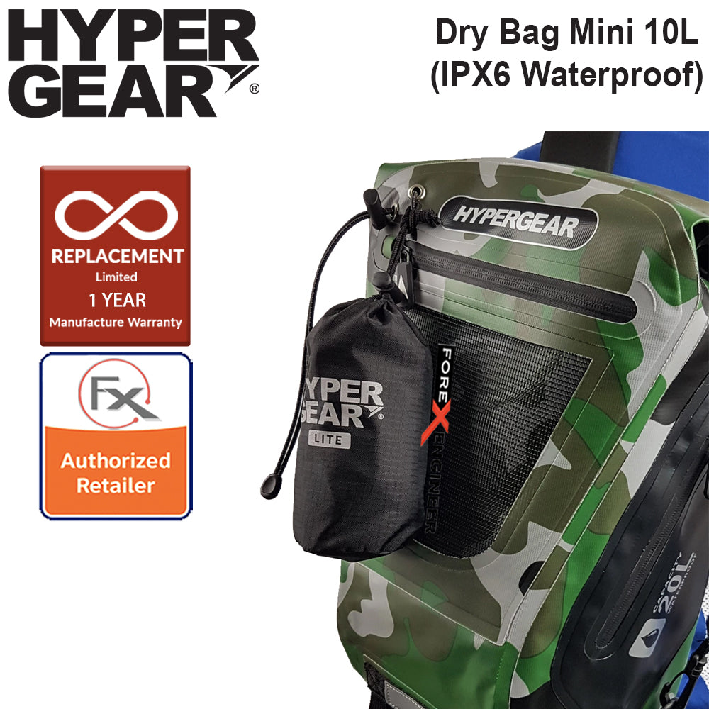 HyperGear Dry Bag Lite 10L - IPX6 Waterproof Specification - Black