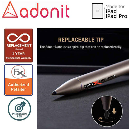[RACKV2_CLEARANCE] Adonit Note Stylust Pen - Almost same with Apple Pencil - For latest iPad - iPad Pro - Gold - Forexengineer-malaysia